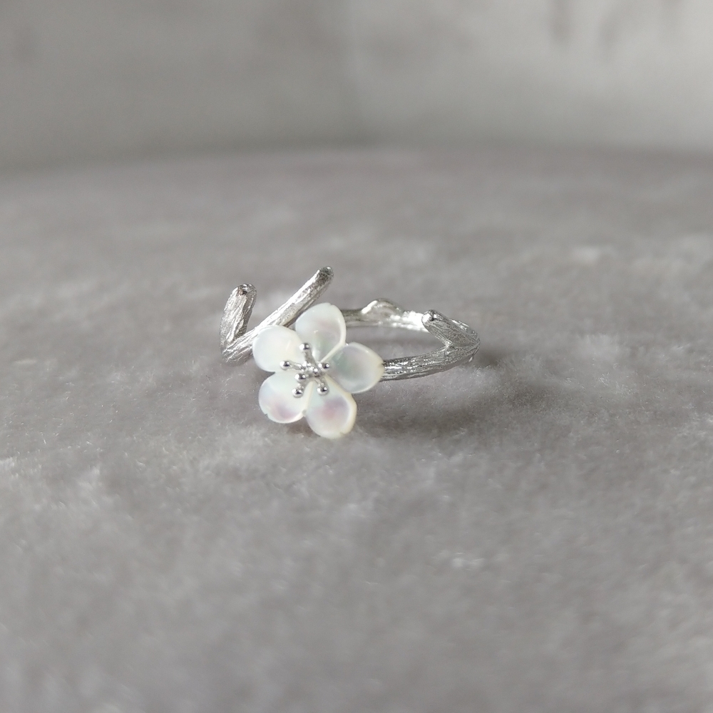💎NEW💎S925 CHERRY BLOSSOM PEARL RING - Picture 4 of 9